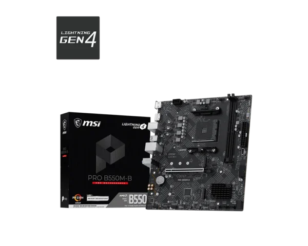 MSI PRO B550M-MSI PRO B550M-B Micro-ATX Motherboard AM4 AMD B550 Chipset PCIe 4.0 DDR4 - PRO B550M-B