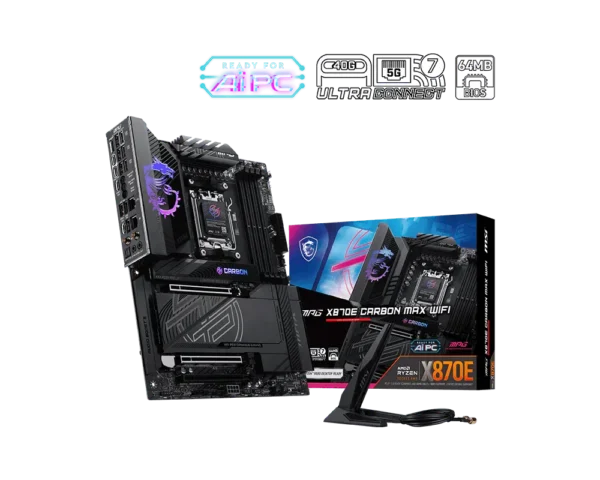 MSI - MPG X870E CARBON MAX WIFI ATX Motherboard for AMD Ryzen 9000/8000/7000 Series - MPG X870E CARBON MAX WIFI