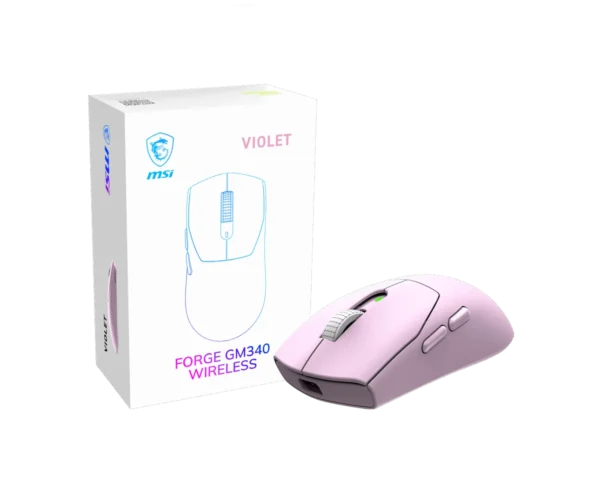 MSI - Forge GM340W Tri-Mode Wireless Gaming Mouse 12000 DPI 57g - Forge GM340W (black/white/sky/navy/violet)