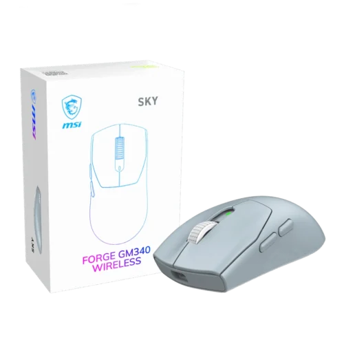 MSI - Forge GM340W Tri-Mode Wireless Gaming Mouse 12000 DPI 57g - Forge GM340W (black/white/sky/navy/violet)