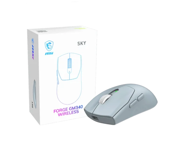 MSI - Forge GM340W Tri-Mode Wireless Gaming Mouse 12000 DPI 57g - Forge GM340W (black/white/sky/navy/violet)