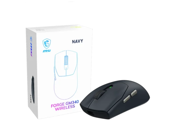 MSI - Forge GM340W Tri-Mode Wireless Gaming Mouse 12000 DPI 57g - Forge GM340W (black/white/sky/navy/violet)