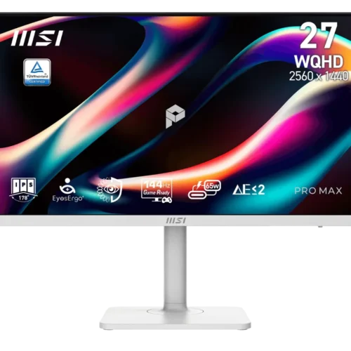 MSI - 27" WQHD 144Hz IPS Business Productivity Monitor with EyesErgo+ and Type-C 65W PD - PRO MAX 271QPHW E14