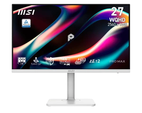 MSI - 27" WQHD 144Hz IPS Business Productivity Monitor with EyesErgo+ and Type-C 65W PD - PRO MAX 271QPHW E14
