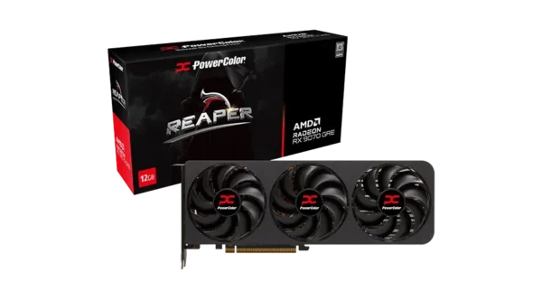 POWERCOLOR Reaper AMD Radeon RX 9070 GRE 12GB GDDR6 Compact Triple Fan Graphics Card - RX9070GRE 12G-A