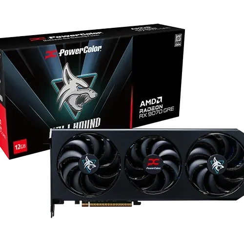 POWERCOLOR Hellhound AMD Radeon RX 9070 GRE 12GB GDDR6 PCIe 5.0 OC Triple Fan Graphics Card - RX9070GRE 12G-L/OC