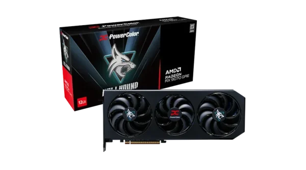 POWERCOLOR Hellhound AMD Radeon RX 9070 GRE 12GB GDDR6 PCIe 5.0 OC Triple Fan Graphics Card - RX9070GRE 12G-L/OC
