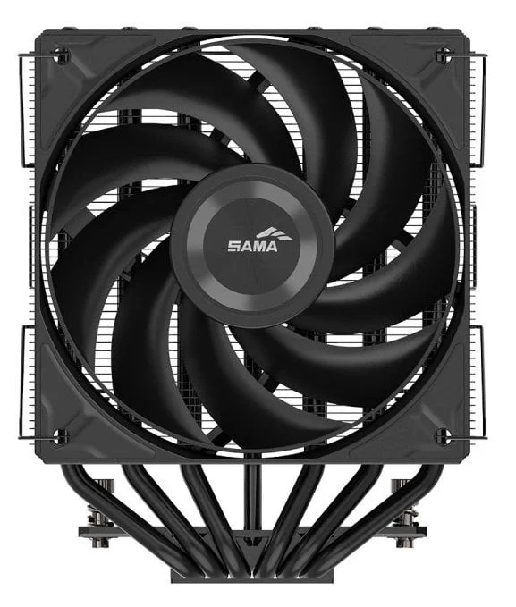sama-a60n-a60-bkwnyxox-g-black (2) SAMA A60N Dual Tower CPU Air Cooler 260W TDP 6 Heatpipes Dual 120mm PWM Fans Black - A60-BKWNYXOX-G