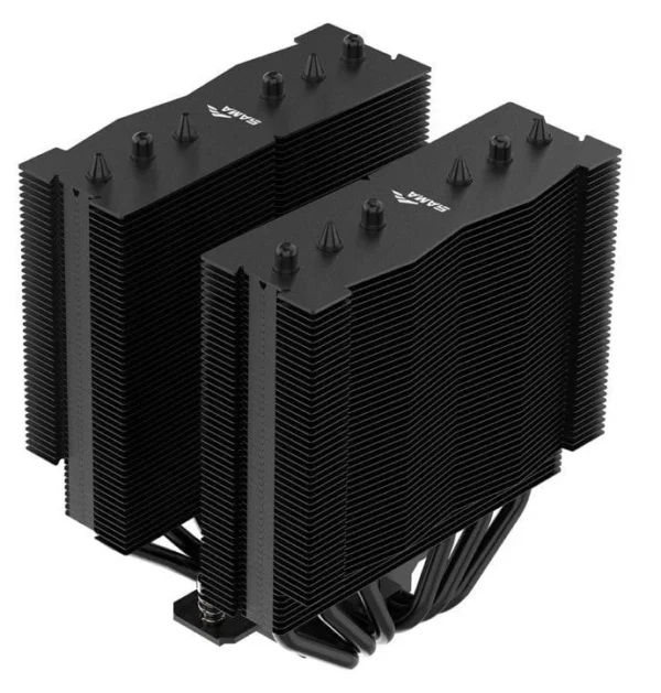 sama-a60n-a60-bkwnyxox-g-black (4) SAMA A60N Dual Tower CPU Air Cooler 260W TDP 6 Heatpipes Dual 120mm PWM Fans Black - A60-BKWNYXOX-G