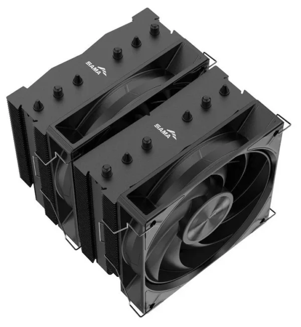 sama-a60n-a60-bkwnyxox-g-black (5) SAMA A60N Dual Tower CPU Air Cooler 260W TDP 6 Heatpipes Dual 120mm PWM Fans Black - A60-BKWNYXOX-G