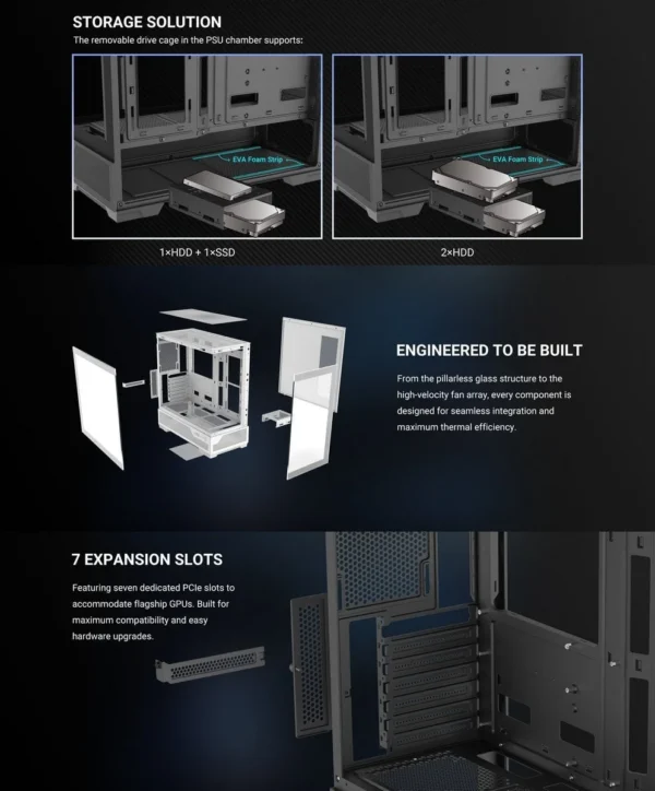 sama-v43e-bez-bp-v43e-bkada0x1-gl-black (12) SAMA V43E Black ATX Mid Tower Case 270° Panoramic Glass Vertical Airflow USB Type-C - V43E-BKADA0X1-GL