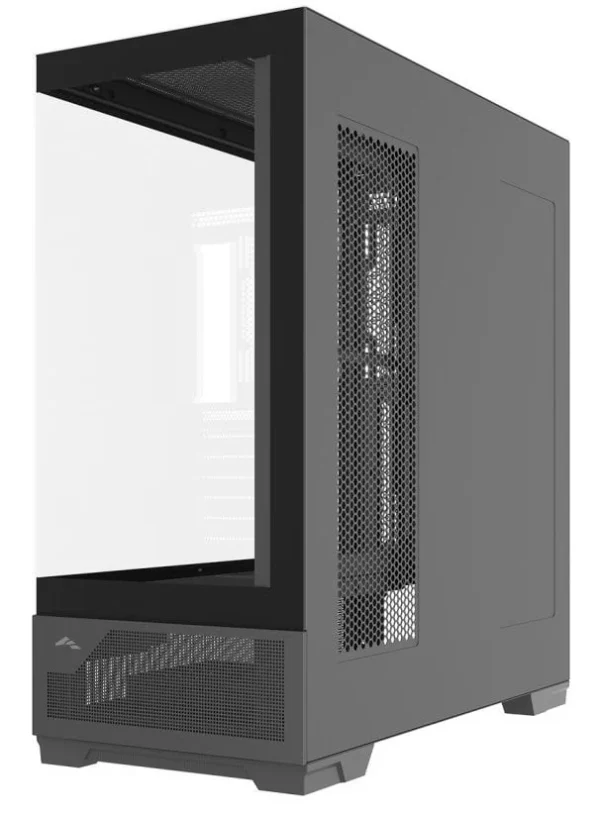 sama-v43e-bez-bp-v43e-bkada0x1-gl-black (3) SAMA V43E Black ATX Mid Tower Case 270° Panoramic Glass Vertical Airflow USB Type-C - V43E-BKADA0X1-GL