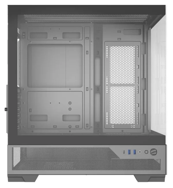 sama-v43e-bez-bp-v43e-bkada0x1-gl-black (5) SAMA V43E Black ATX Mid Tower Case 270° Panoramic Glass Vertical Airflow USB Type-C - V43E-BKADA0X1-GL