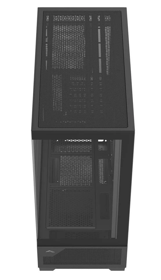 sama-v43e-bez-bp-v43e-bkada0x1-gl-black (7) SAMA V43E Black ATX Mid Tower Case 270° Panoramic Glass Vertical Airflow USB Type-C - V43E-BKADA0X1-GL