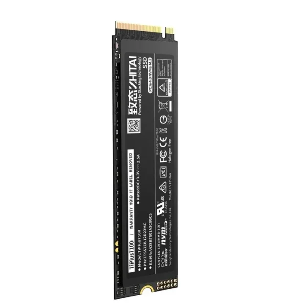 YMTC Zhitai TiPlus7100 2TB PCIe Gen4 x4 NVMe M.2 2280 SSD | PC or PlayStation 5 | ZTSS2CB10D53MC