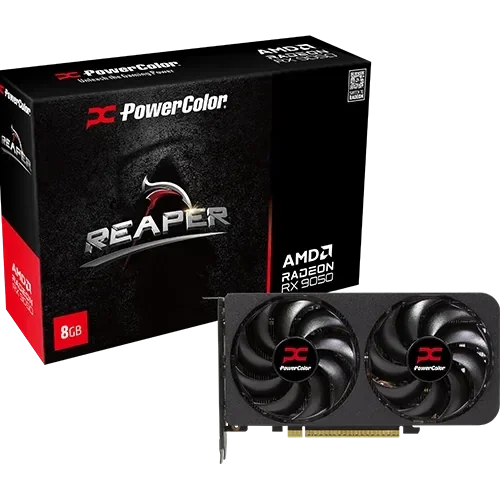 PowerColor Reaper AMD Radeon RX 9050 8GB GDDR6 RDNA 4 Ultra-Compact 1080p Graphics Card | RX9050 8G-A