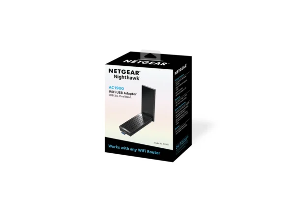 NETGEAR Nighthawk AC1900 Dual-Band USB 3.0 WiFi Adapter with Magnetic Cradle and Antenna - A7000-100PES