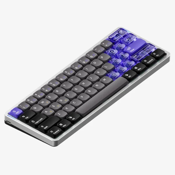 NuPhy Air60 HE 61-Key Low-Profile Magnetic Jade Switch Wired Gaming Keyboard Space Silver - Air60 HE(Silver/POM|Magnetic Jade)