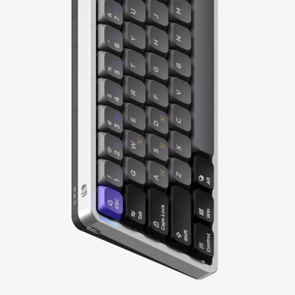 NuPhy Air60 HE 61-Key Low-Profile Magnetic Jade Switch Wired Gaming Keyboard Space Silver - Air60 HE(Silver/POM|Magnetic Jade)