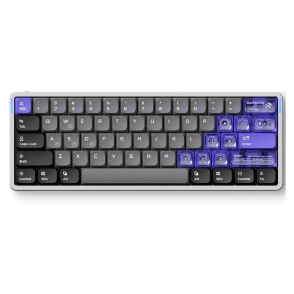 NuPhy Air60 HE 61-Key Low-Profile Magnetic Jade Switch Wired Gaming Keyboard Space Silver - Air60 HE(Silver/POM|Magnetic Jade)