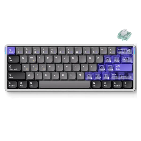 NuPhy Air60 HE 61-Key Low-Profile Magnetic Jade Switch Wired Gaming Keyboard Space Silver - Air60 HE(Silver/POM|Magnetic Jade)