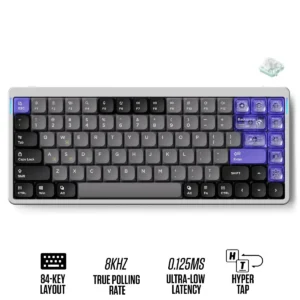 NuPhy Air75 HE 84-Key Low-Profile Magnetic Switch Wired Gaming Keyboard Space Silver - Air75 HE(Silver/Magnetic Jade)