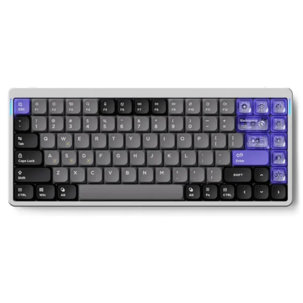 NuPhy Air75 HE 84-Key Low-Profile Magnetic Switch Wired Gaming Keyboard Space Silver - Air75 HE(Silver/Magnetic Jade)