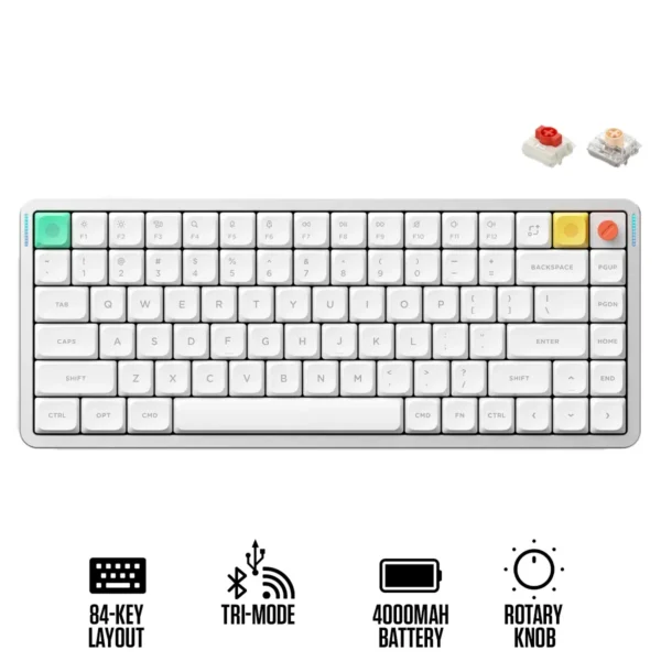 NuPhy Air75 V3 75% Low-Profile Wireless Mechanical Keyboard Nova White Blush Nano Switch - Air75 V3(White / Blush Nano)