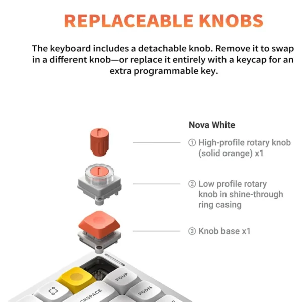 NuPhy Air75 V3 75% Low-Profile Wireless Mechanical Keyboard Nova White Blush Nano Switch - Air75 V3(White / Blush Nano)