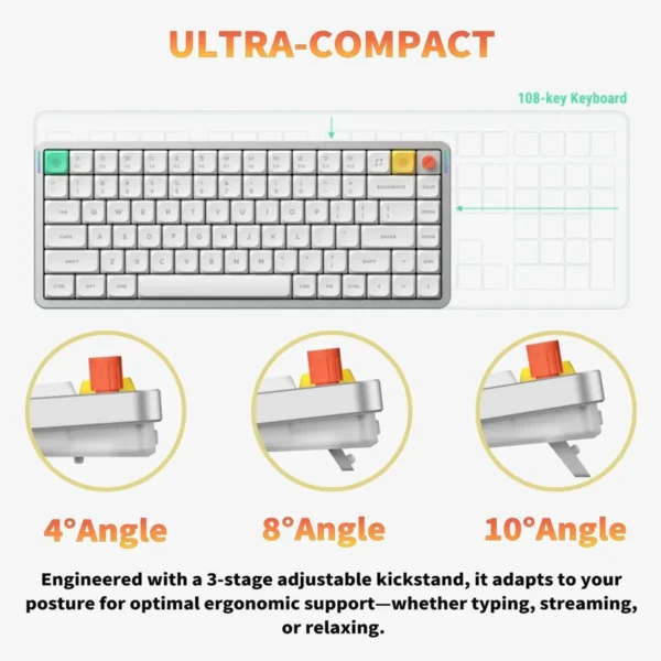 NuPhy Air75 V3 75% Low-Profile Wireless Mechanical Keyboard Nova White Blush Nano Switch - Air75 V3(White / Blush Nano)