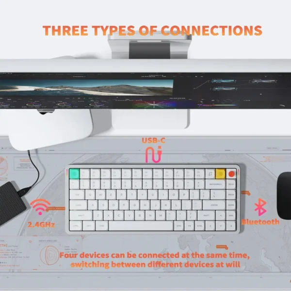 NuPhy Air75 V3 75% Low-Profile Wireless Mechanical Keyboard Nova White Blush Nano Switch - Air75 V3(White / Blush Nano)