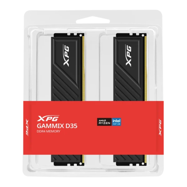 p_xpg_d35_ ADATA XPG GAMMIX D35G 16GB (2x8GB) DDR4-3200 Black Desktop Memory - AX4U32008G16A-DTBKD35G-BOX
