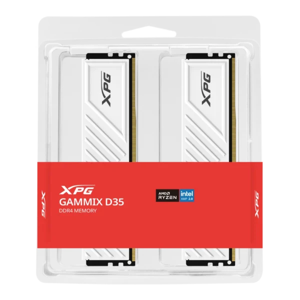 p_xpg_d35_w ADATA XPG GAMMIX D35G 16GB (2x8GB) DDR4-3200 White Desktop Memory - AX4U32008G16A-DTWHD35G-BOX