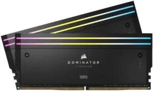 CORSAIR Dominator Titanium RGB 64GB (2x32GB) DDR5-6400 Desktop Memory - CL32 Black - CMP64GX5M2B6400C32