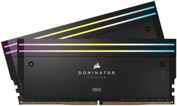 CORSAIR Dominator Titanium RGB 64GB (2x32GB) DDR5-6400 Desktop Memory - CL32 Black - CMP64GX5M2B6400C32