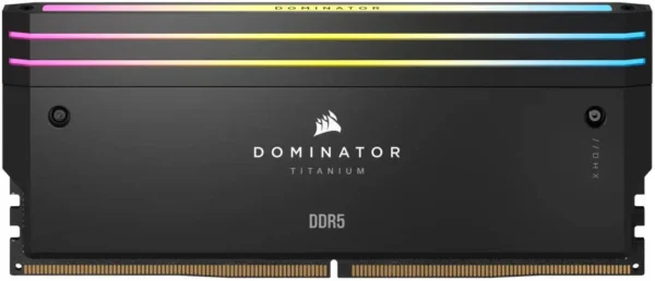 CORSAIR Dominator Titanium RGB 64GB (2x32GB) DDR5-6400 Desktop Memory - CL32 Black - CMP64GX5M2B6400C32