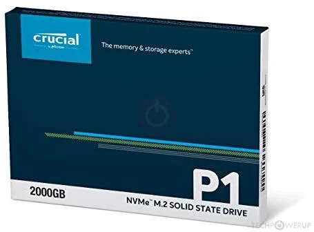 119-package Crucial P1 2TB NVMe PCIe Gen3 x4 M.2 2280 Internal SSD with 3D QLC NAND and Acronis - CT2000P1SSD8