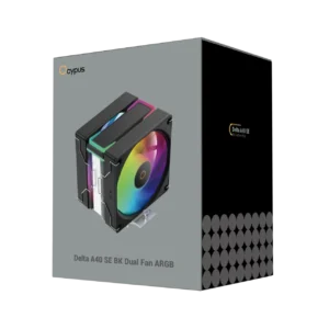 OCYPUS DELTA A40 SE Dual Fan - ARGB Single Tower CPU Air Cooler - 200W TDP - DELTA-A40-BK2AAWN00S-GL
