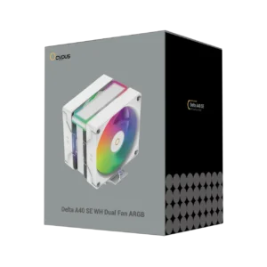 OCYPUS DELTA A40 SE WH Dual Fan - ARGB Single Tower CPU Air Cooler - 200W TDP - DELTA-A40-WH2AAWN00S-GL