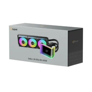 Ocypus Delta L36 Elite Black ARGB AIO Liquid CPU Cooler with Curved Mirror Dot Matrix - DELTA-L36-BK3AAWDN00E-GL