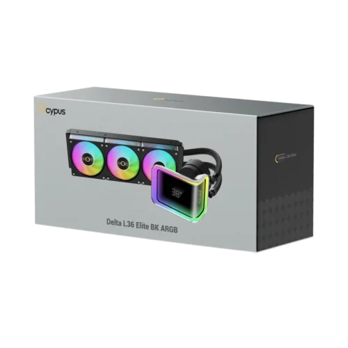 Ocypus Delta L36 Elite Black ARGB AIO Liquid CPU Cooler with Curved Mirror Dot Matrix - DELTA-L36-BK3AAWDN00E-GL