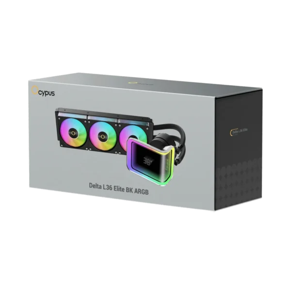 d12c6b32b72adfe7330c52cf559f0bfd Ocypus Delta L36 Elite Black ARGB AIO Liquid CPU Cooler with Curved Mirror Dot Matrix - DELTA-L36-BK3AAWDN00E-GL