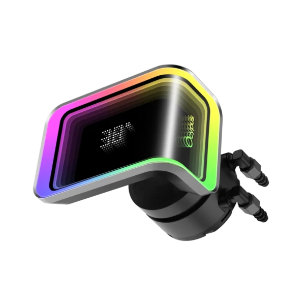 284cd3c7f3216b18481e07de2e7bc06b Ocypus Delta L36 Elite Black ARGB AIO Liquid CPU Cooler with Curved Mirror Dot Matrix - DELTA-L36-BK3AAWDN00E-GL