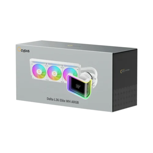 OCYPUS Delta L36 Elite WH ARGB 360mm AIO Liquid CPU Cooler with Curved Mirror Dot Matrix - DELTA-L36-WH3AAWDN00E-GL