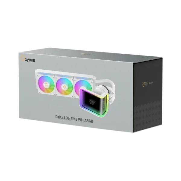 06ce47fe7cd163aa6eb6ca1c3f0dc3d9 OCYPUS Delta L36 Elite WH ARGB 360mm AIO Liquid CPU Cooler with Curved Mirror Dot Matrix - DELTA-L36-WH3AAWDN00E-GL