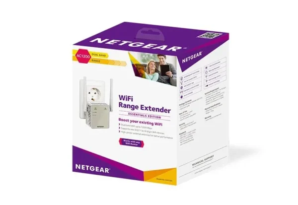 NETGEAR AC1200 Dual Band WiFi Range Extender - 802.11ac Wall Plug Access Point - EX6120-100NAS