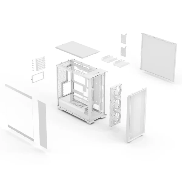 Fractal Design Epoch XL White TG Clear Tint E-ATX Mid-Tower Case 3x 140mm Fans - FD-C-EPO1X-03