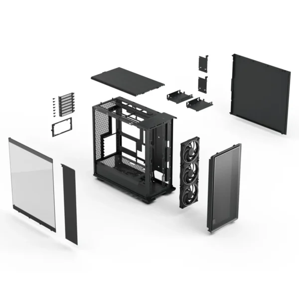 Fractal Design Epoch XL Black TG RGB Light Tint E-ATX Mid-Tower Case 3x 140mm Momentum RGB Fans - FD-C-EPO1X-04
