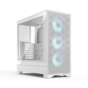 Fractal Design Pop 2 Air White TG RGB Mid-Tower Case, Tempered Glass, 3x RGB Fans, Up to 360mm Radiator - FD-C-POA2A-04