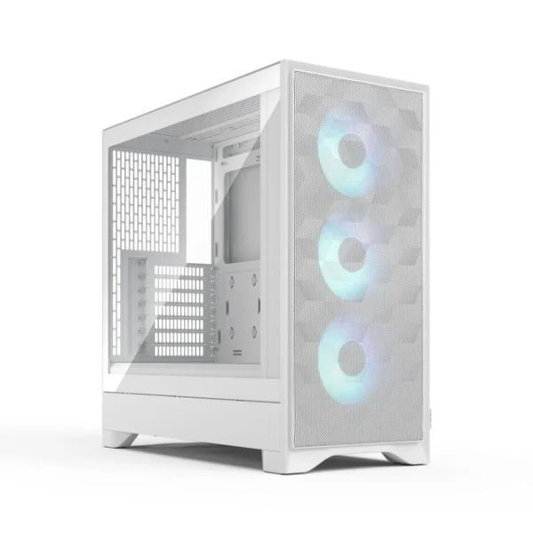 Fractal Design Pop 2 Air White TG RGB Mid-Tower Case, Tempered Glass, 3x RGB Fans, Up to 360mm Radiator - FD-C-POA2A-04